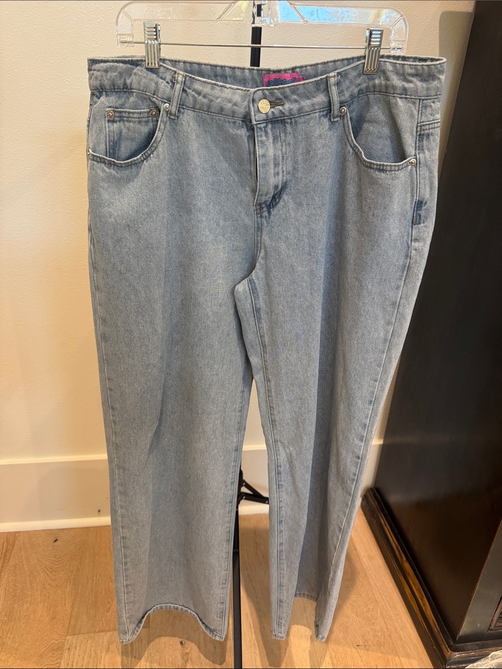 Edikted Light Blue Wide Leg High-Rise Jeans